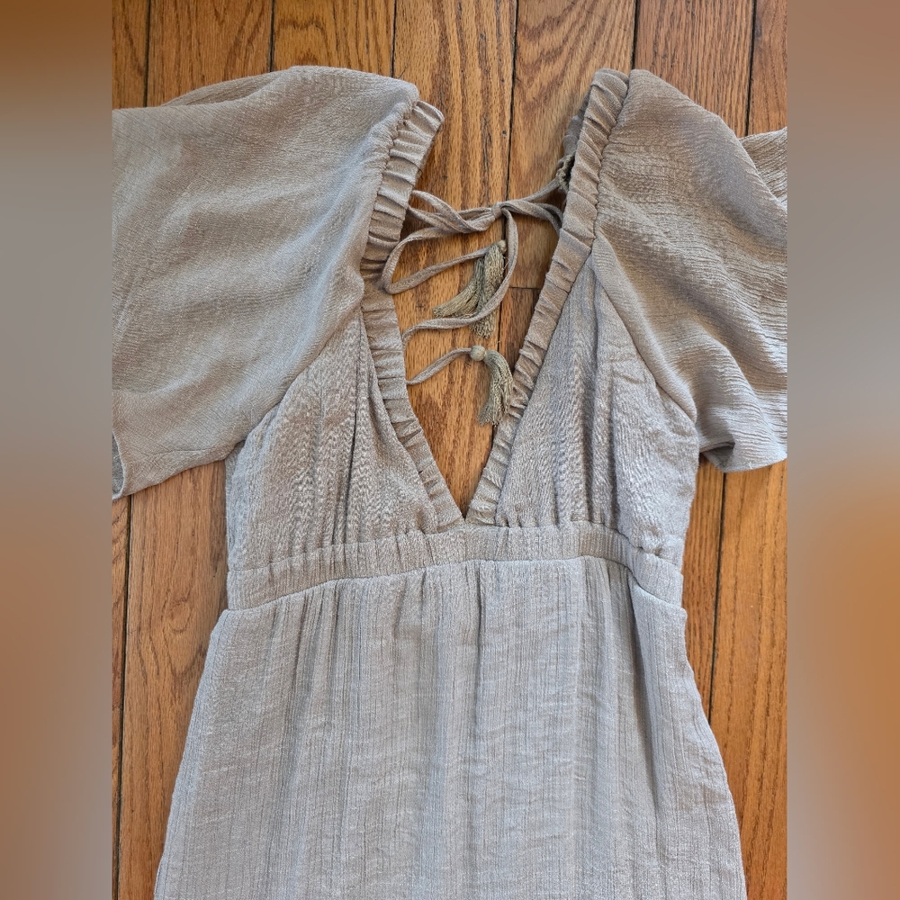 Hyfve  Neutral Tiered Maxi Dress with V-Neck - Picture 2 of 4